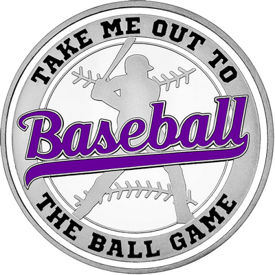 Purple "Baseball" with White Outer Circular Borders
